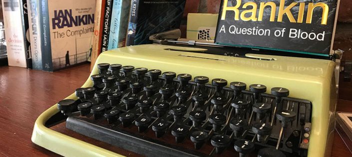 Green typewriter Ian Rankin