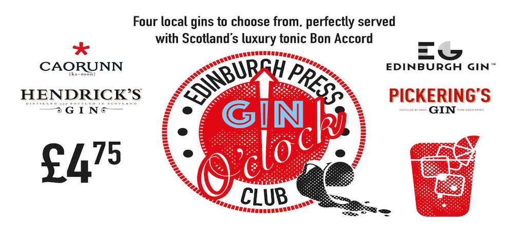 Edinburgh Press club gin promotion