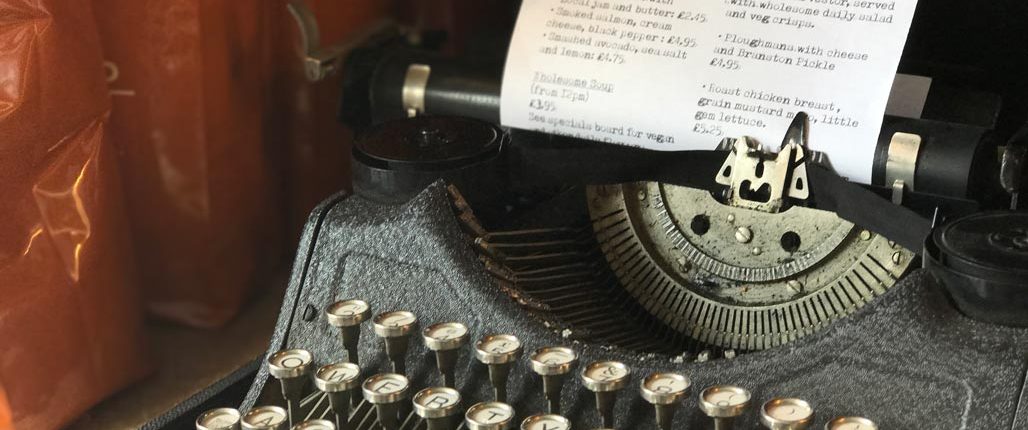 Typewriter typing menu